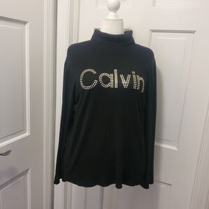 Calvin Klein Black Cowlneck Sweater pullover size Large